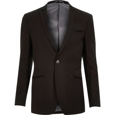 Black Vito slim fit wool-blend blazer